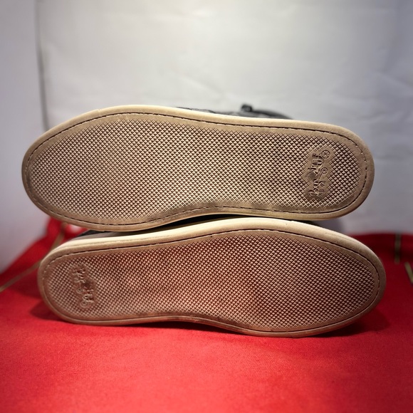 Coach Women's black grey Signature Ray Outline High Top Fashion size 9B like new - Picture 6 of 6